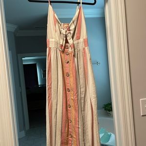 Button front midi dress